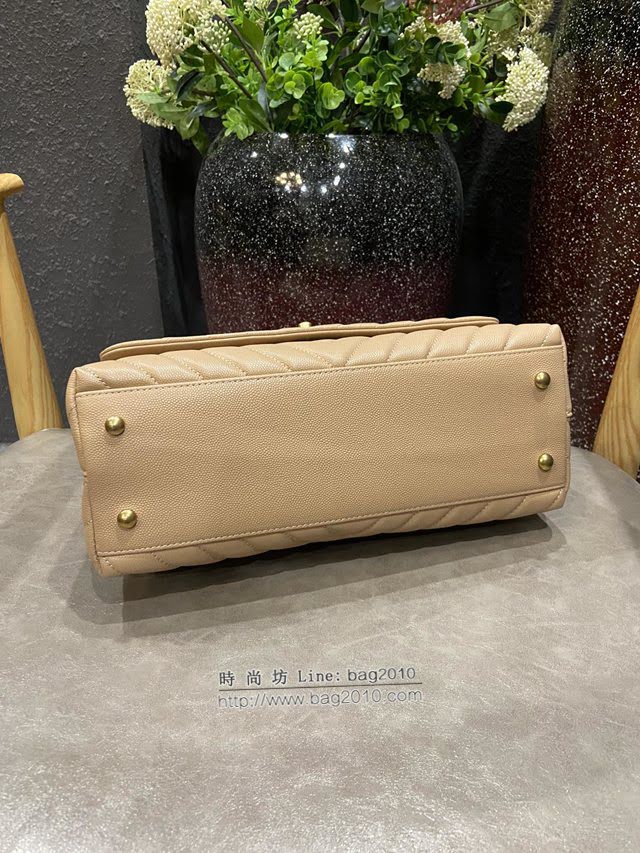 Chanel女包 香奈兒專櫃最新V格細顆粒壓花小牛皮棗紅蜥蜴紋手柄口蓋包 Chanel單肩斜挎手提女包 A92991  djc4192